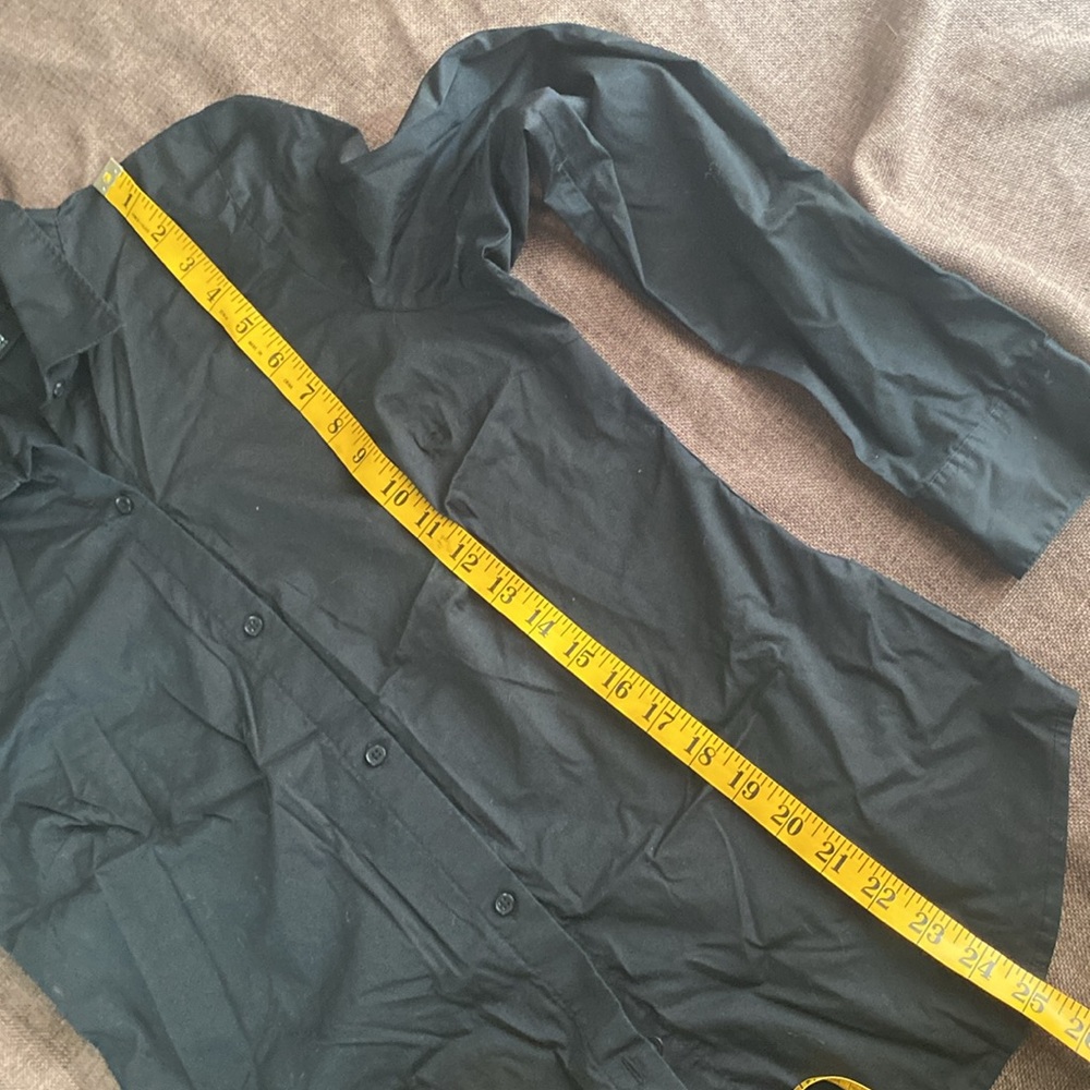 Juniors Black long sleeve button up shirt - Picture 4 of 4